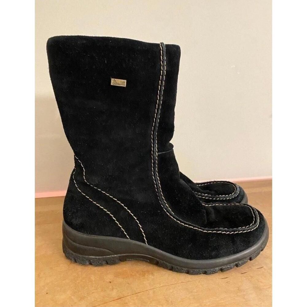 Rieker Tek size 36 (5-5.5) boots black suede wool lined winter